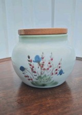 Buchan Pottery Wild Flower Sugar Bowl Lidded Made Of Stoneware Pottery Scotland