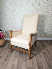 Vintage Retro Armchair Cushioned Peach Danish Style Reading Chair