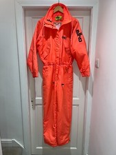 RETRO SKI SUIT ELHO Retro Vintage 80's 90's Ski Suit Apres Ski NEON ORANGE SZ40