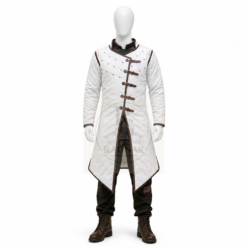 Medieval white gambeson jacket - gambeson,