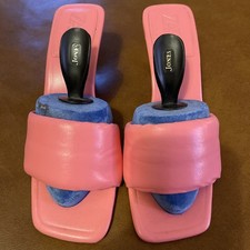Zara Pink Leather Padded Mules