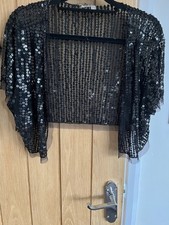 Black Sequin Shrug Size 18