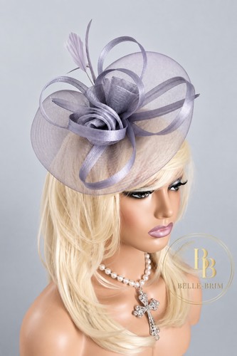 Grey mesh fascinator headband - fascinator,