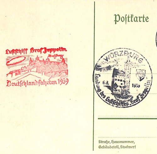 Zeppelin air mail card - zeppelin,