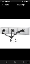 VonHaus Triple Monitor Stand for 13-27" Screens, Adjustable Mount with Clamp