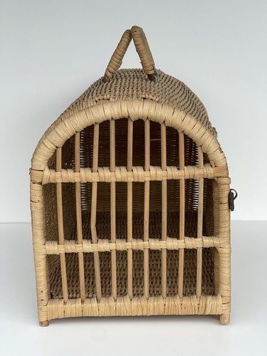 Wicker rattan pet carrier - wicker,
