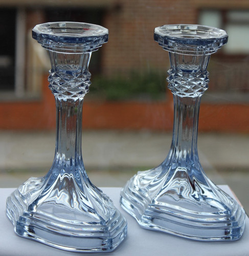 Bagley blue glass candle - bagley,