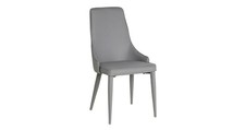 DFS Sottile Grey Faux Leather Set of 2 Dining Chairs RRP £358