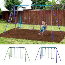 Metal Garden Swing Seesaw Set