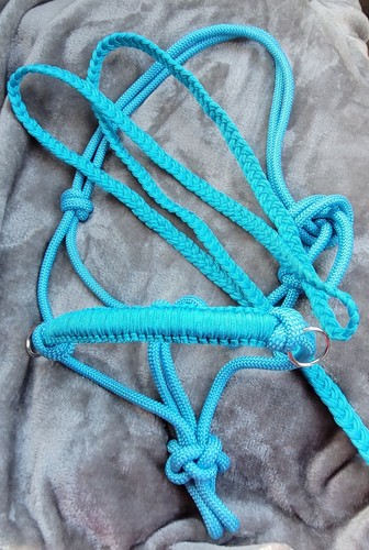 Handwoven turquoise aqua rope - turquoise/aqua,