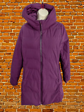 WOMENS UNIQLO UK SMALL PURPLE HOOD DOWN LIGHT PUFFER JACKET COAT WIND/WATERPROOF