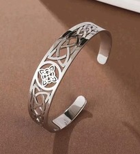 Celtic Knot Bangle Silver Stainless Steel Brilliant Celtic Fashion Jewellery NEW