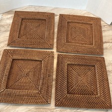 Set Of 4 Square Wicker Rattan