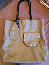 KULIK Grey Leather Large Stud