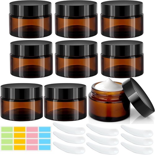 50ml amber glass jars 9pack - 50ml,