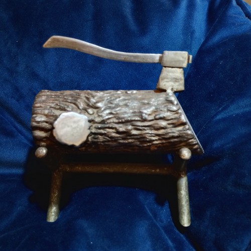 Vintage metal axe and timber - axe,