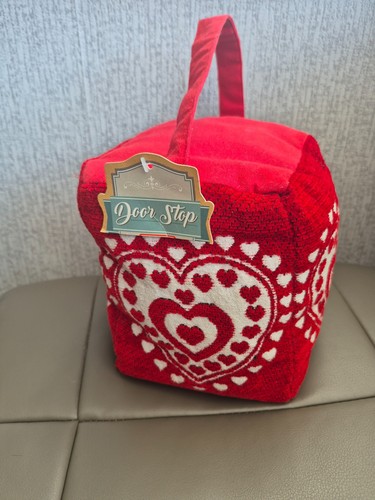 Red cube door stop with - , handle