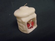 VINTAGE RETRO WHITE CHIMNEY FIREPLACE SANTA FATHER CHRISTMAS CANDLE