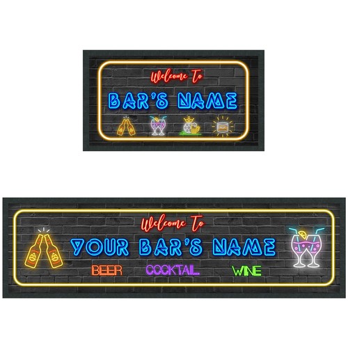Neon personalised welcome bar - welcome,