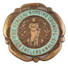 The General Nursing Council England & Wales 1947 Nurses Enamel Brooch Badge