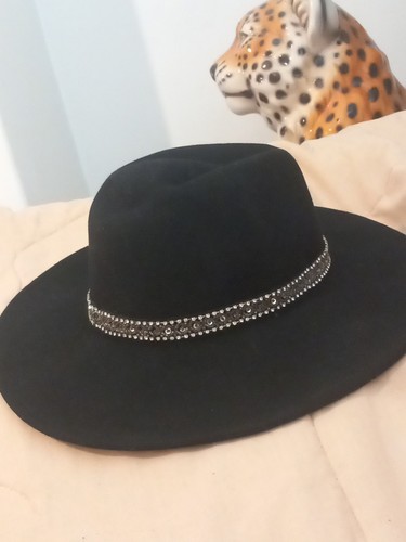 Zara ladies black fedora wool - black,