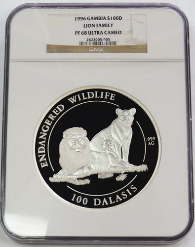 1996 silver gambia 100 - gambia,