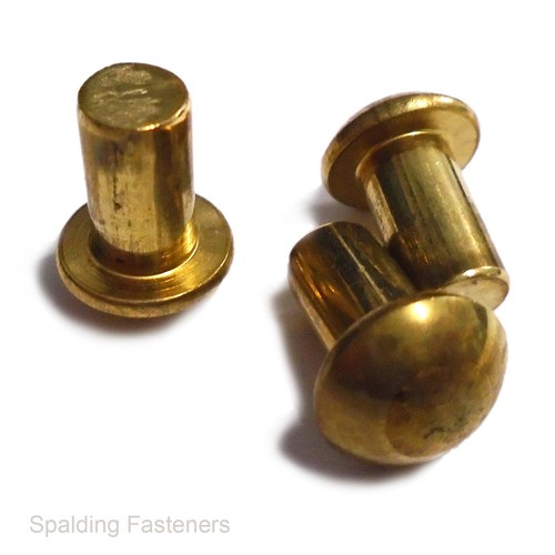 Solid brass round button - solid,