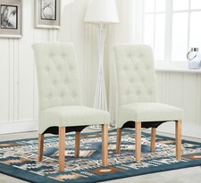 2 x Lined Fabric Dining Chairs