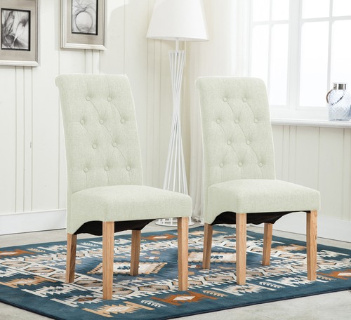 Lined fabric dining chairs - 2,