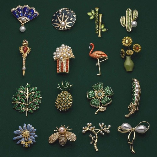 Vintage brooch enamel - enamel, pin