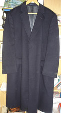 SUPERB MENS CROMBIE ABERDEEN VTG PURE NEW WOOL OVERCOAT COLOUR NAVY SIZE 44R