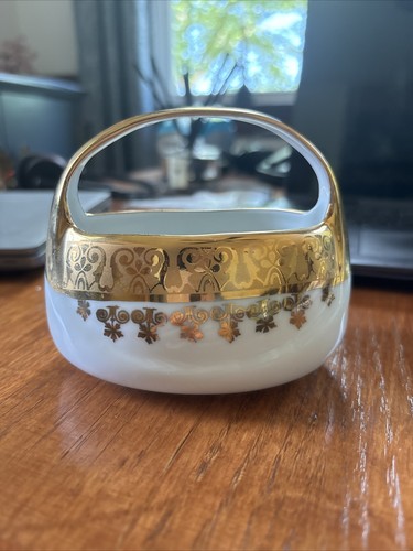 Gold porcelain holiday - holiday, basket