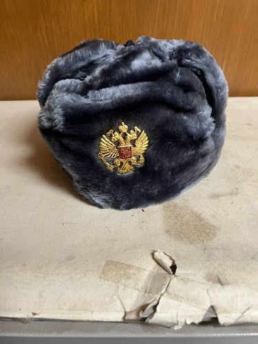Genuine russian ushanka gray - russian, ushanka,