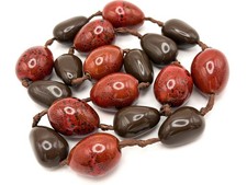 Chunky Red Ceramic & Brown