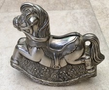 Vintage silver metal rocking - silver,