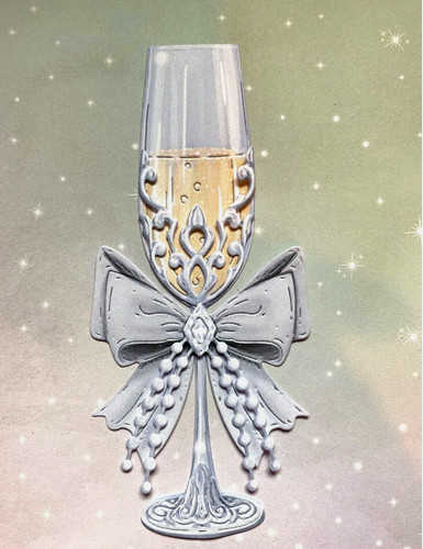 Champagne flutes die cuts - champagne,