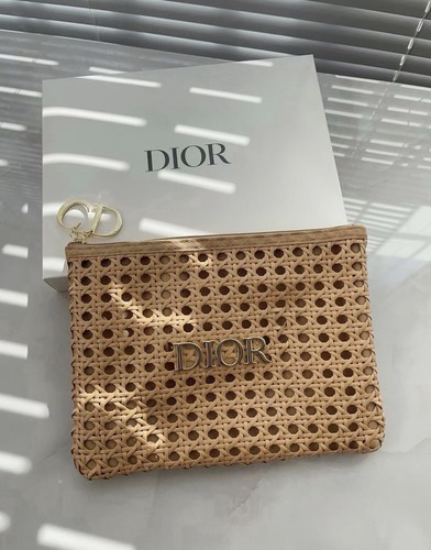 Dior rattan clutch bag pouch - rattan,