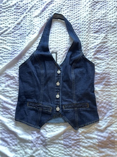Indigo halterneck denim - halterneck,