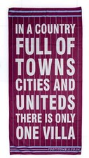 Aston Villa Theres Only one Villa microfibre beach towel with towel bag AVFC