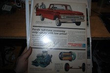 1962 FORD F100 STYLESIDE PICKUP 223 SIX ENGINE MAGAZINE SALES ADVERTISEMENT