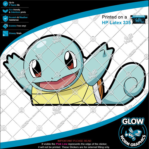 Pokemon squirtle peeking car - squirtle,