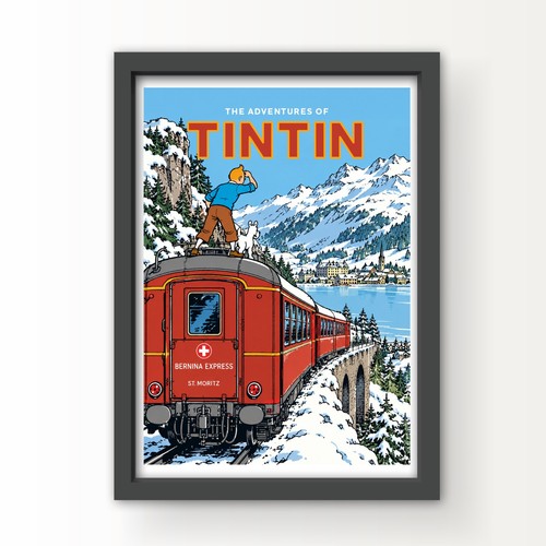 Tintin bernina express train - tintin,