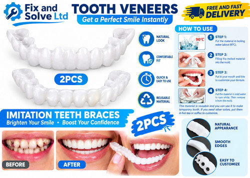 Smile snap false teeth - on,