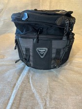 triumph motorcycle tank bag, expandable , integrated rain cover and map pocket