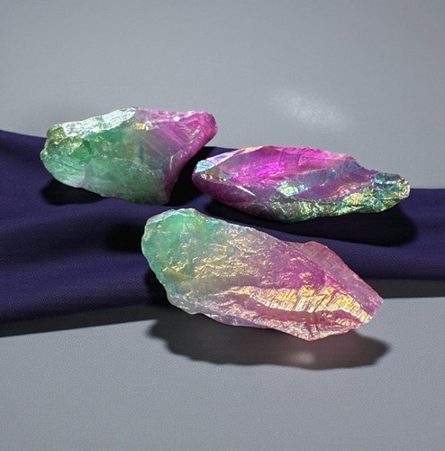 Iridescent aura quartz crystal - iridescent,