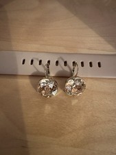 Swarovski Round Crystal Earrings Golden Crystal