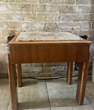 ART DECO WOOD RETRO PIANO  STOOL MINI GRAND UPHOLSTERED SEAT