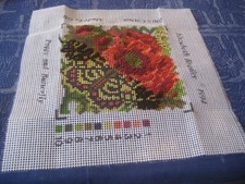 Small Tapestry Canvas "Poppy and Butterfly" by Elizabeth Bradley 1954-  30% comp