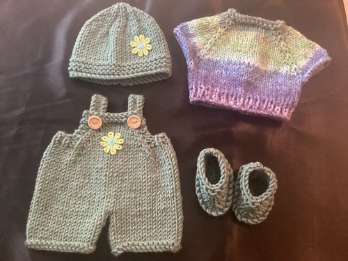 Hand knitted dolls clothes - dolls,
