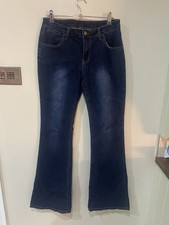 Shien Ladies Flared Jeans Denim Blue Size 14 W and 32 L. BNWT